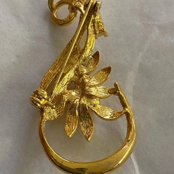 VINTAGE 90’s Broach pin with pearls and diamonds - Picture 4 of 4